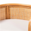 Pemberly Row Natural Rattan Counter Stool with Woven Backrest and Cushion