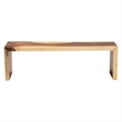 Pemberly Row Hand-Carved Solid Suar Wood Accent Bench with Sleek Profile