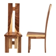 Pemberly Row Solid Suar Wood Dining Chair Set of 2 with Split Back Design
