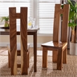 Pemberly Row Solid Suar Wood Dining Chair Set of 2 with Split Back Design