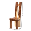 Pemberly Row Solid Suar Wood Dining Chair Set of 2 with Split Back Design