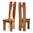 Pemberly Row Solid Suar Wood Dining Chair Set of 2 with Split Back Design