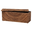 Pemberly Row Handwoven Seagrass Storage Bench with Spiral Design and Lid