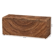 Pemberly Row Handwoven Seagrass Storage Bench with Spiral Design and Lid