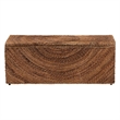Pemberly Row Handwoven Seagrass Storage Bench with Spiral Design and Lid