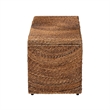 Pemberly Row Handwoven Seagrass Storage Bench with Spiral Design and Lid