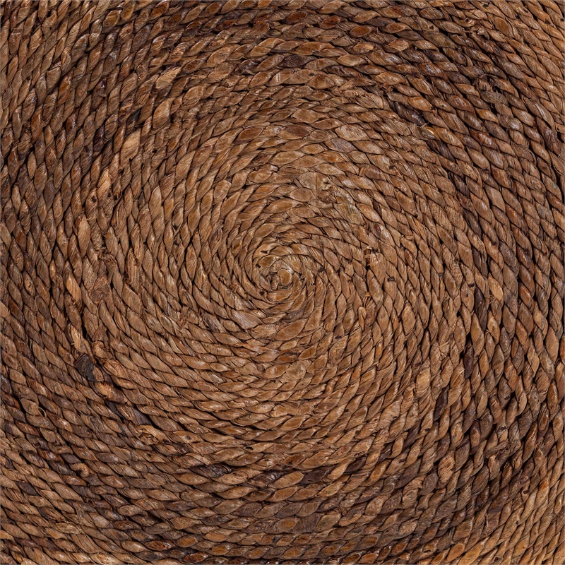 Pemberly Row Handwoven Seagrass Storage Bench with Spiral Design and Lid