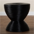 Pemberly Row Laminated Rattan Hourglass Side Table in Natural Finish