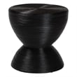 Pemberly Row Laminated Rattan Hourglass Side Table in Natural Finish
