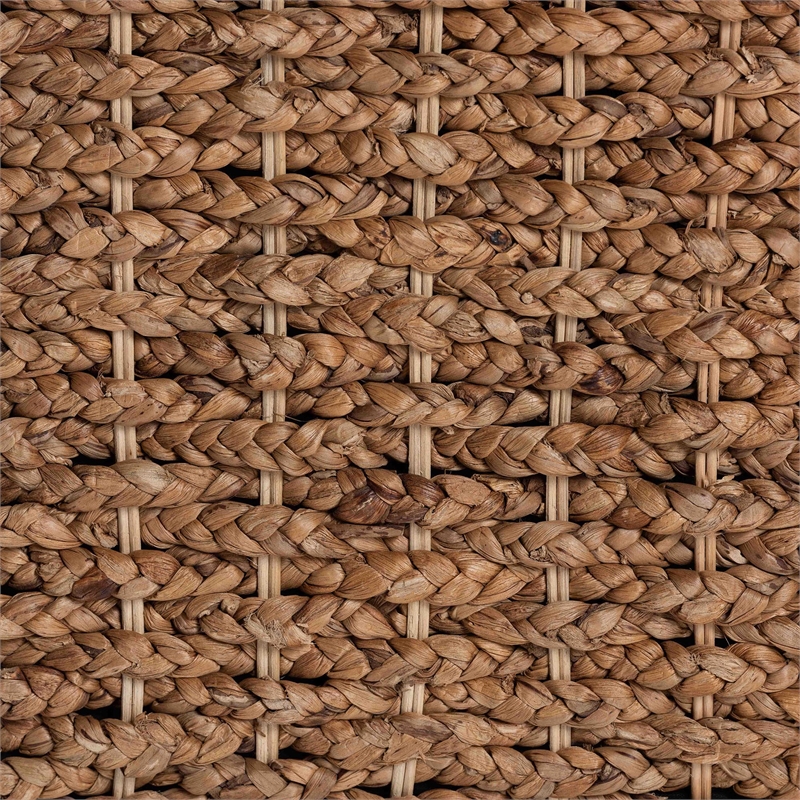 Pemberly Row Seagrass Basketweave Storage Ottoman with Lift-Top and Legs