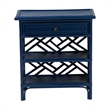 Pemberly Row Chippendale-Style Rattan Nightstand with Drawer and 2 Shelves