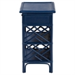 Pemberly Row Chippendale-Style Rattan Nightstand with Drawer and 2 Shelves