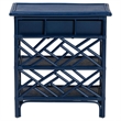 Pemberly Row Chippendale-Style Rattan Nightstand with Drawer and 2 Shelves