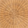 Pemberly Row Round Natural Rattan Coffee Table with Tapered Sides