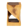 Pemberly Row Hand-Carved Suar Wood Twisted Openwork Side Table