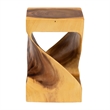 Pemberly Row Hand-Carved Suar Wood Twisted Openwork Side Table