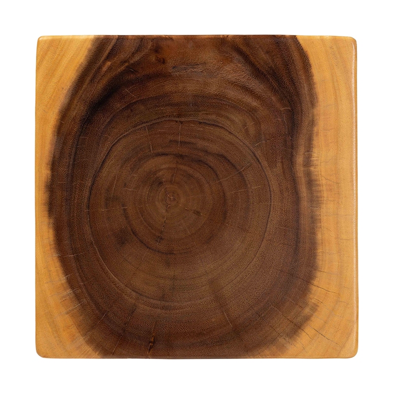 Pemberly Row Hand-Carved Suar Wood Twisted Openwork Side Table