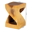 Pemberly Row Hand-Carved Suar Wood Twisted Openwork Side Table