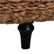 Pemberly Row Handwoven Seagrass Round Coffee Table with Turned Legs