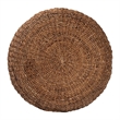 Pemberly Row Handwoven Seagrass Round Coffee Table with Turned Legs