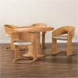Pemberly Row Light Honey Rattan 5-Piece Dining Set with Braided Edges