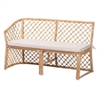 Pemberly Row Light Honey Rattan 3-Piece Dining Nook with Open Weave Benches