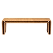 Pemberly Row Light Honey Rattan Openwork Accent Bench with Woven Exterior