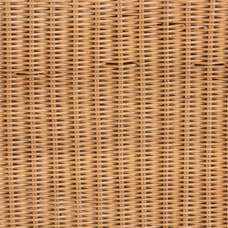Pemberly Row Light Honey Rattan Openwork Accent Bench with Woven Exterior