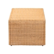 Pemberly Row Light Honey Rattan Openwork Coffee Table with Woven Exterior