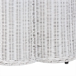 Pemberly Row Contemporary White Scalloped Rattan Round End Table