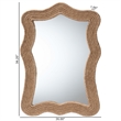Pemberly Row Contemporary Woven Rope Scalloped Round Accent Wall Mirror