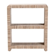 Pemberly Row Woven Grasscloth 2-Shelf Bookshelf with Rounded Corners