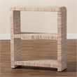 Pemberly Row Woven Grasscloth 2-Shelf Bookshelf with Rounded Corners
