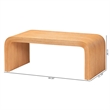 Pemberly Row Light Honey Fluted Rattan Waterfall Coffee Table