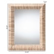 Pemberly Row Woven Grasscloth Rectangle Accent Wall Mirror with Bevel