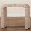 Pemberly Row Woven Grasscloth Waterfall Console Table with Rubber Feet