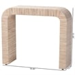 Pemberly Row Woven Grasscloth Waterfall Console Table with Rubber Feet