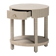 Pemberly Row Woven Grasscloth 1-Drawer Nightstand with Round Top