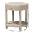 Pemberly Row Woven Grasscloth 1-Drawer Nightstand with Round Top