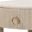Pemberly Row Woven Grasscloth 1-Drawer Nightstand with Round Top
