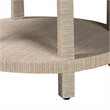 Pemberly Row Woven Grasscloth 1-Drawer Nightstand with Round Top