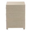 Pemberly Row Woven Grasscloth 3-Drawer Nightstand with Ring Pulls