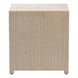 Pemberly Row Woven Grasscloth 3-Drawer Nightstand with Ring Pulls