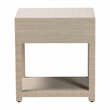 Pemberly Row Woven Grasscloth 1-Drawer Nightstand with Ring Pull
