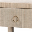 Pemberly Row Woven Grasscloth 1-Drawer Nightstand with Ring Pull