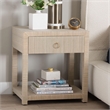 Pemberly Row Woven Grasscloth 1-Drawer Nightstand with Ring Pull
