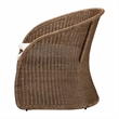 Pemberly Row Contemporary Greywashed Rattan Accent Chair with Cushion