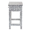 Pemberly Row Black and White Capiz Shell 2-Drawer Floral Console Table