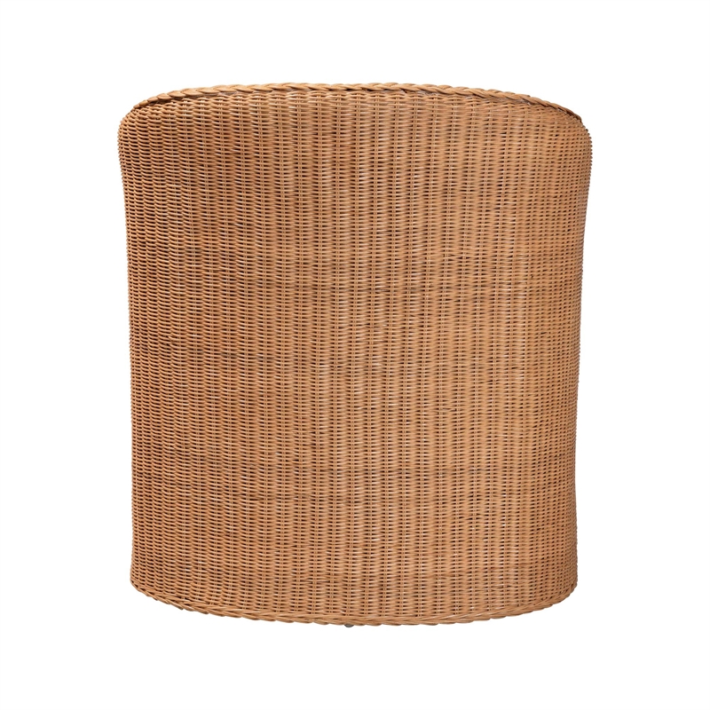 Pemberly Row Light Honey Rattan Arm Chair with Braided Detail