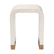 Pemberly Row Beige and White Capiz Shell Waterfall End Table